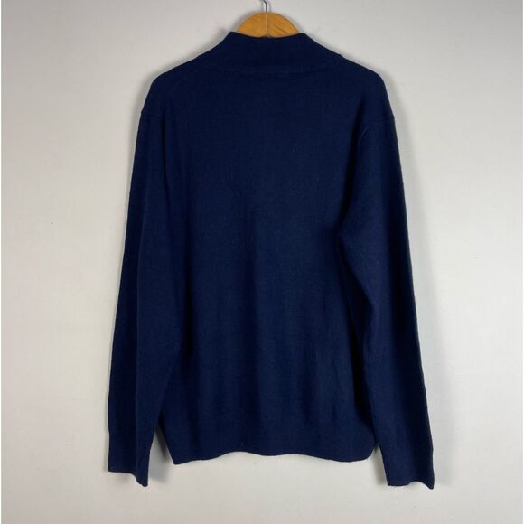 The Cashmere Project Quarter Zip Pullover Sweater Navy Size XL NEW - Picture 7 of 10